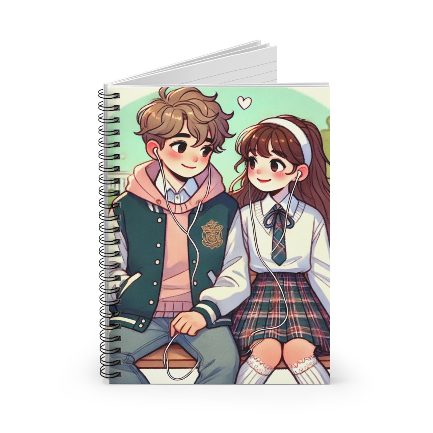 Cute Teen Romance Spiral Notebook - Ruled Lines for School or Journaling