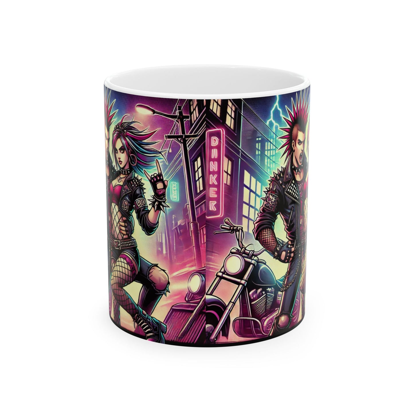 Punk Style Ceramic Mug - 11oz & 15oz - Perfect for Coffee Lovers and Rebel Spirits