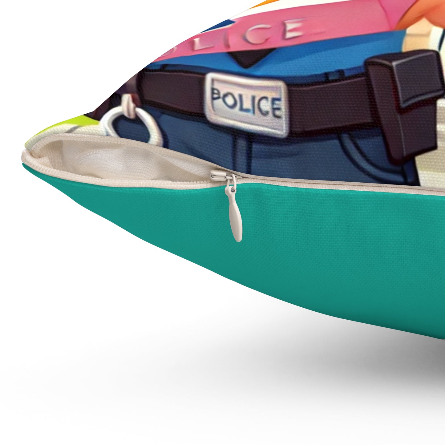 Funny Police Themed Square Pillow - Perfect for Home Decor and Gifting