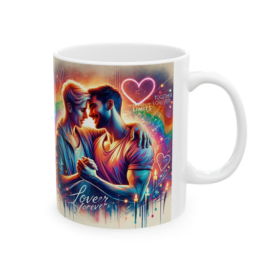 Colorful Love Ceramic Mug - Together Forever Design (11oz & 15oz)