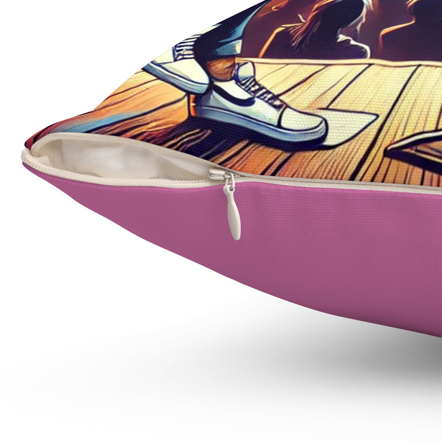 Musical Love Square Pillow | Vibrant Stage Performance Design