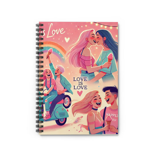 Colorful Love Spiral Notebook - Ruled Lines for Inspiration and Creativity