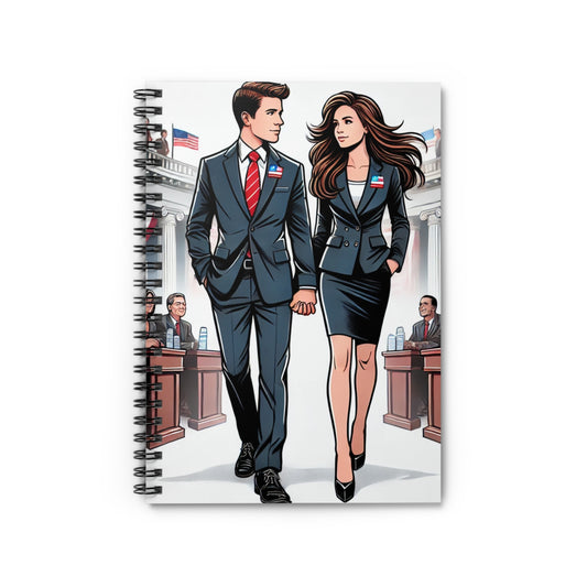 Political Couple Spiral Notebook - Ruled Line for Campaigns & Events