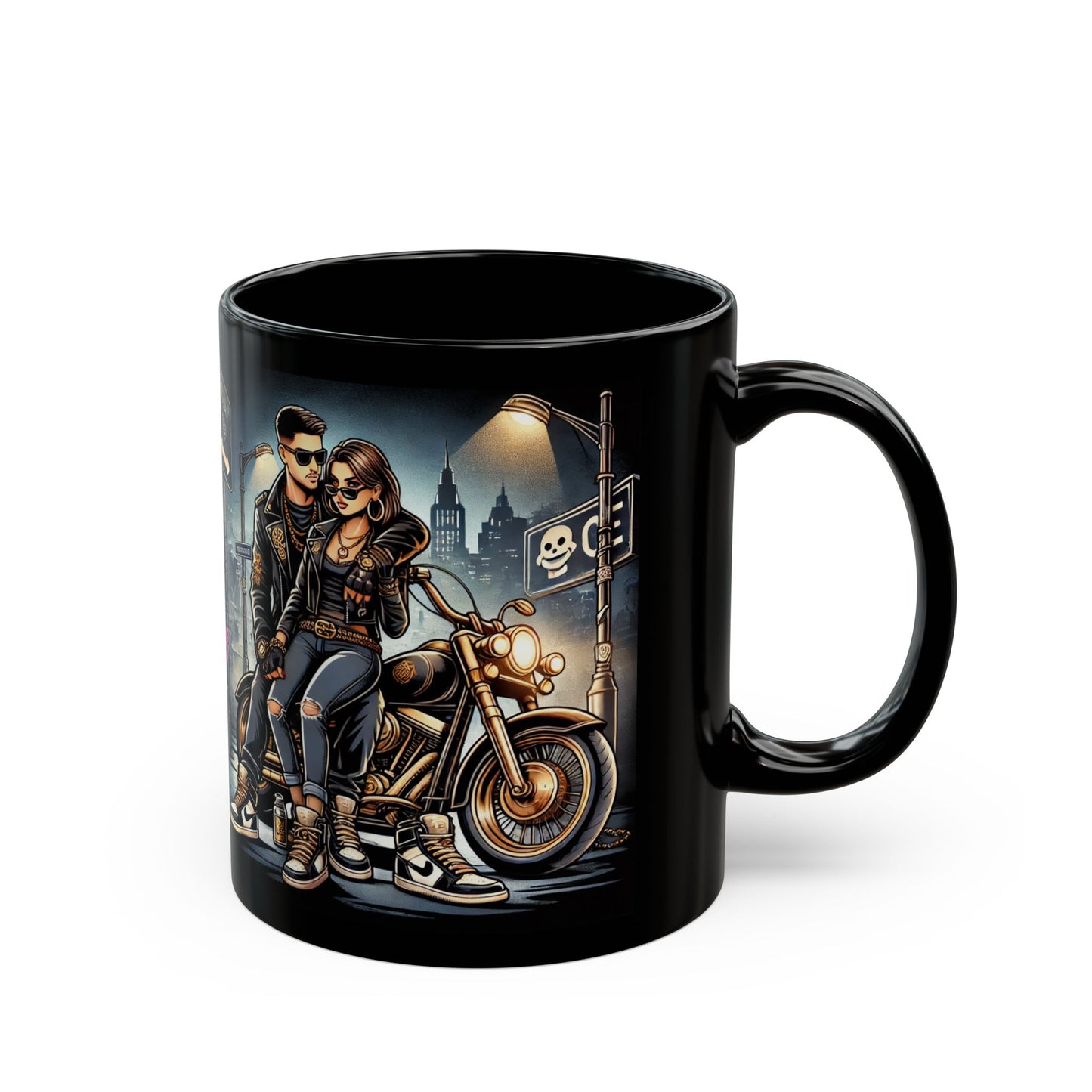 Edgy Biker Couple Mug - Perfect Gift for Riders and Adventurers