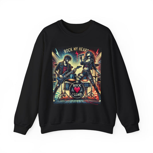 Rock My Heart Unisex Crewneck Sweatshirt - Perfect for Music Lovers
