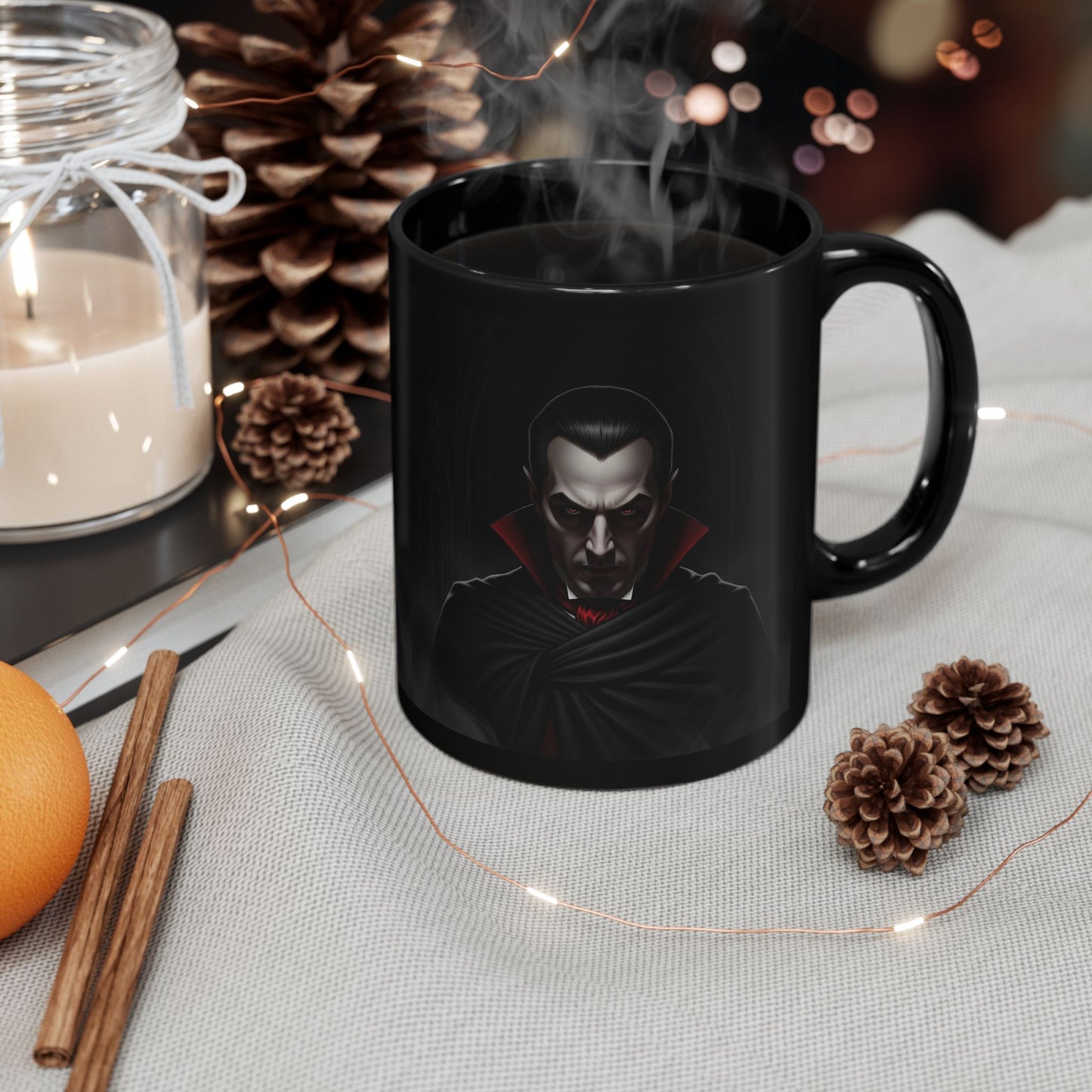 Gothic Vampire Mug, Perfect for Halloween, Coffee Lovers, Gift for Horror Fans, 11oz or 15oz, Dark Aesthetic Drinkware