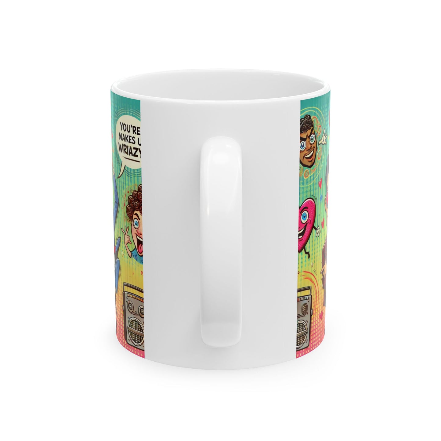 Whimsical Love Ceramic Mug - Fun Design for Couples & Friends
