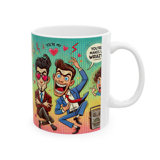 Whimsical Love Ceramic Mug - Fun Design for Couples & Friends