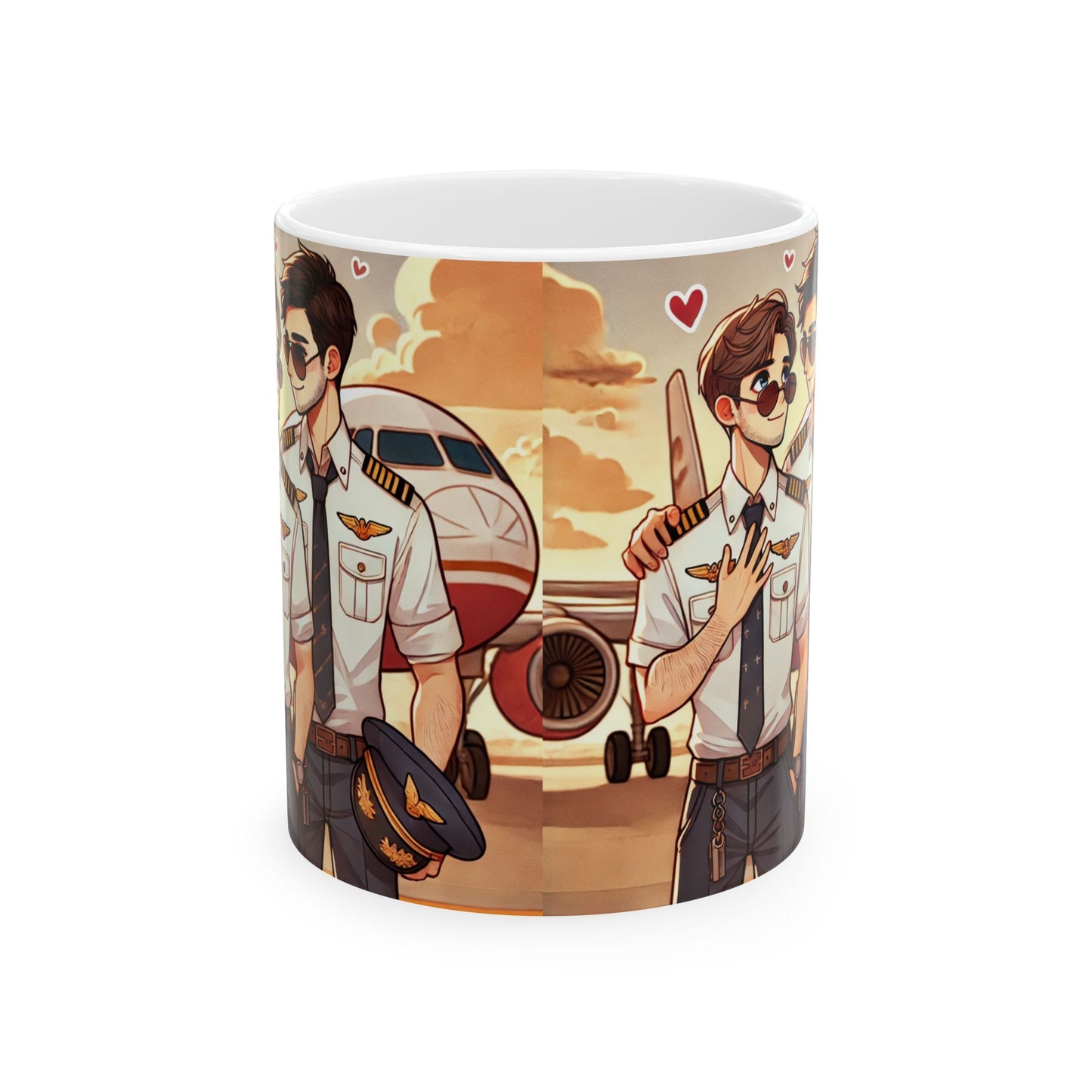 Pilot Love Ceramic Mug - 11oz & 15oz, Perfect Gift for Aviation Enthusiasts