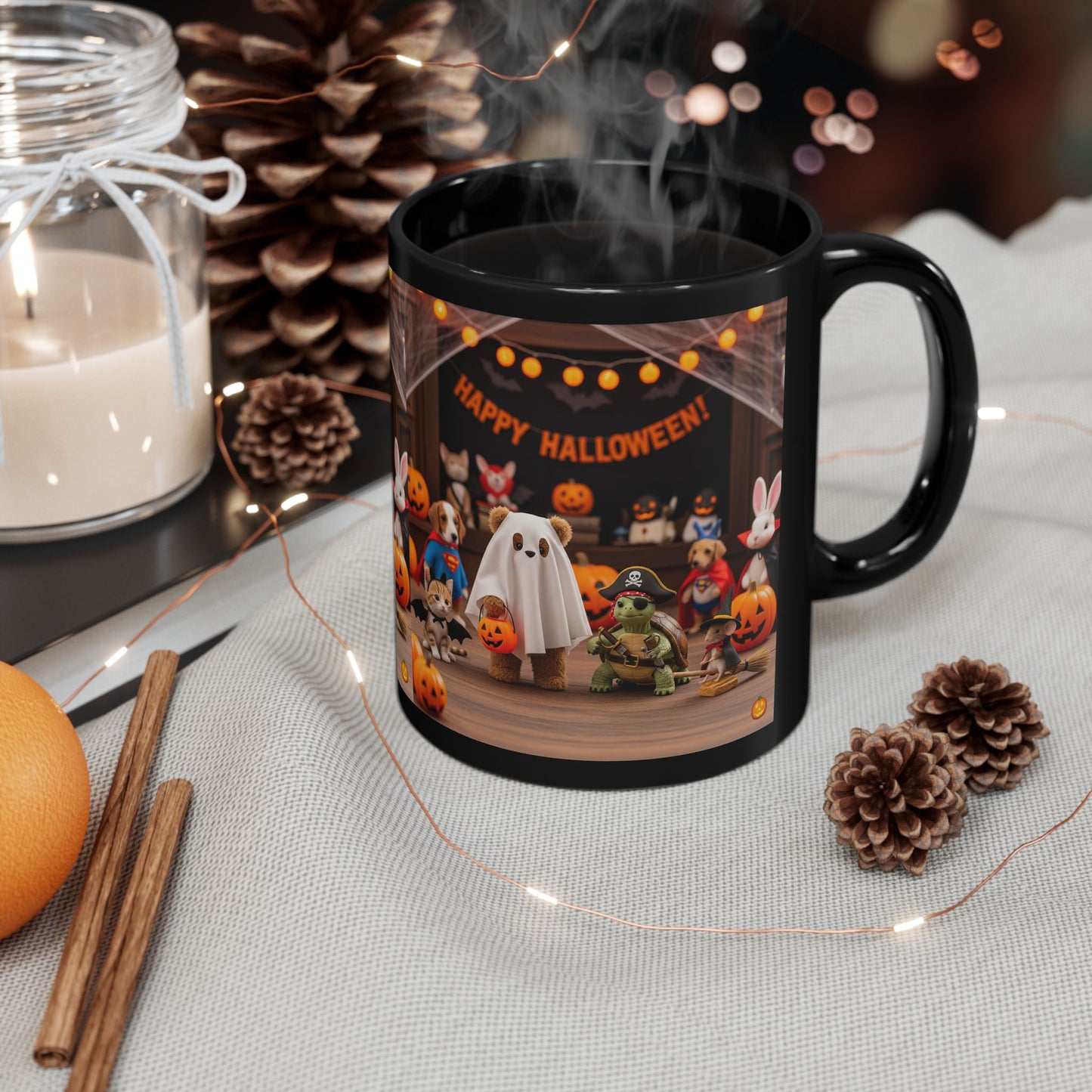 Halloween-Themed Black Mug with Festive Characters, Perfect for Spooky Season, Coffee Lover Gift, Seasonal Decor, Trick or Treat, [...]