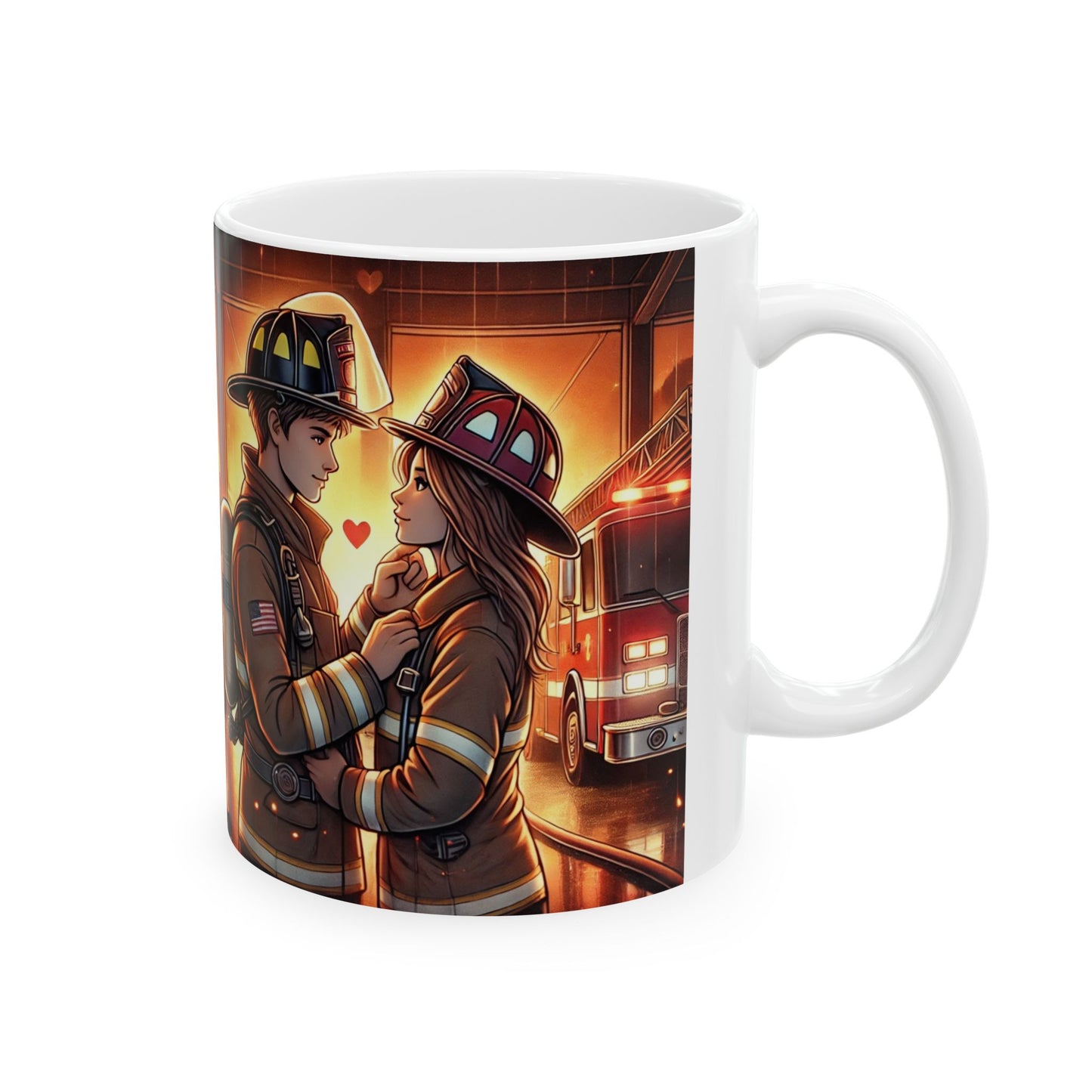 Heroic Firefighter Ceramic Mug - 11oz & 15oz | Perfect Gift for Firefighting Enthusiasts