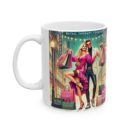 Shopaholic Lover Mug - Fun & Stylish Coffee Cup for Shopping Addicts & Couples