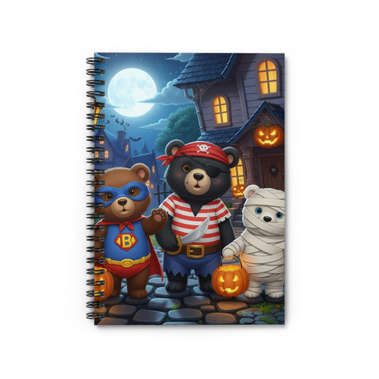 Halloween Themed Spiral Notebook - Cute Bear Designs, Trick or Treat, Superhero Bears, Fun Gift Idea, Study Supplies, Journaling, Kids [...]