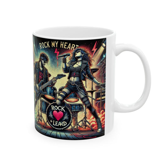 Rock My Heart Ceramic Mug - 11oz & 15oz for Music Lovers