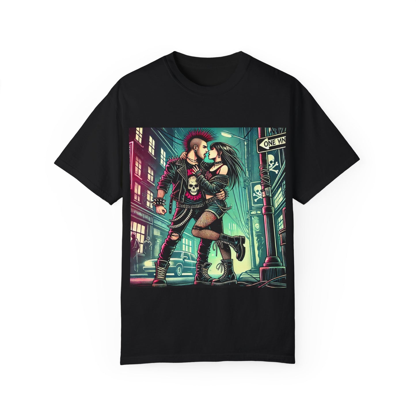 Punk Rock Love T-Shirt - Unisex Garment-Dyed Tee for Rock Enthusiasts