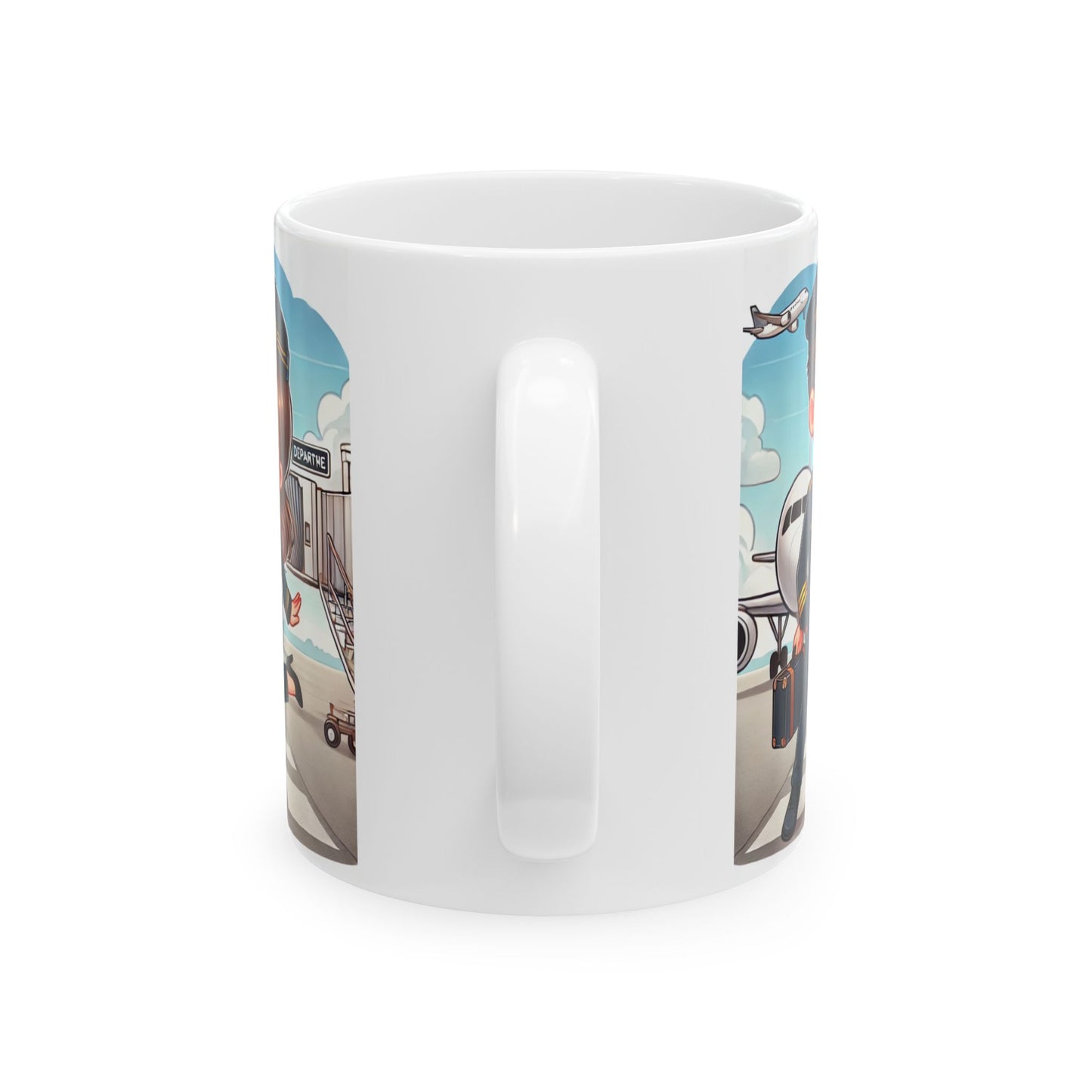 Cute Pilot Love Ceramic Mug - 11oz & 15oz for Travel Lovers