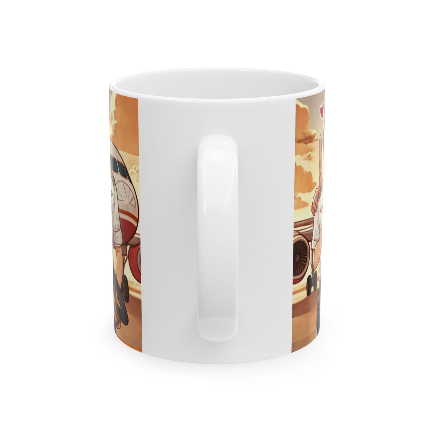 Pilot Love Ceramic Mug - 11oz & 15oz, Perfect Gift for Aviation Enthusiasts