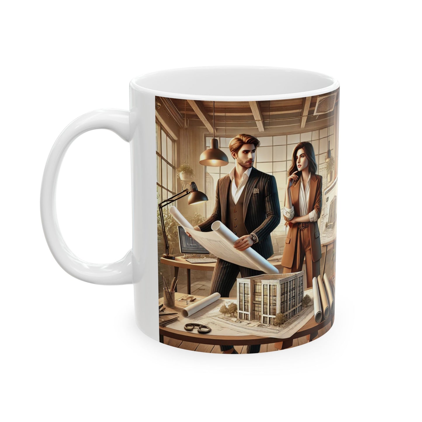 Architectural Design Ceramic Mug - Perfect for Professionals & Creatives