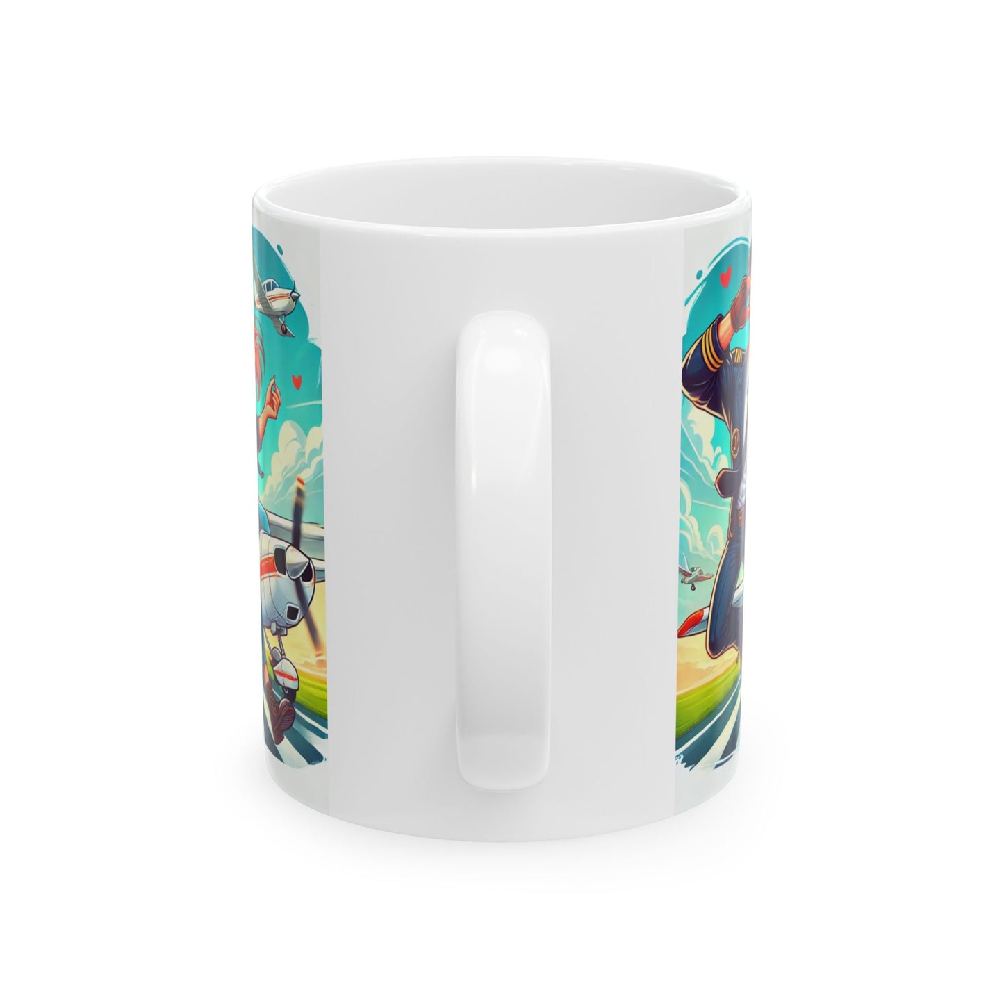 Aviator Love Ceramic Mug - 11oz & 15oz | Perfect Gift for Pilots & Aviation Enthusiasts