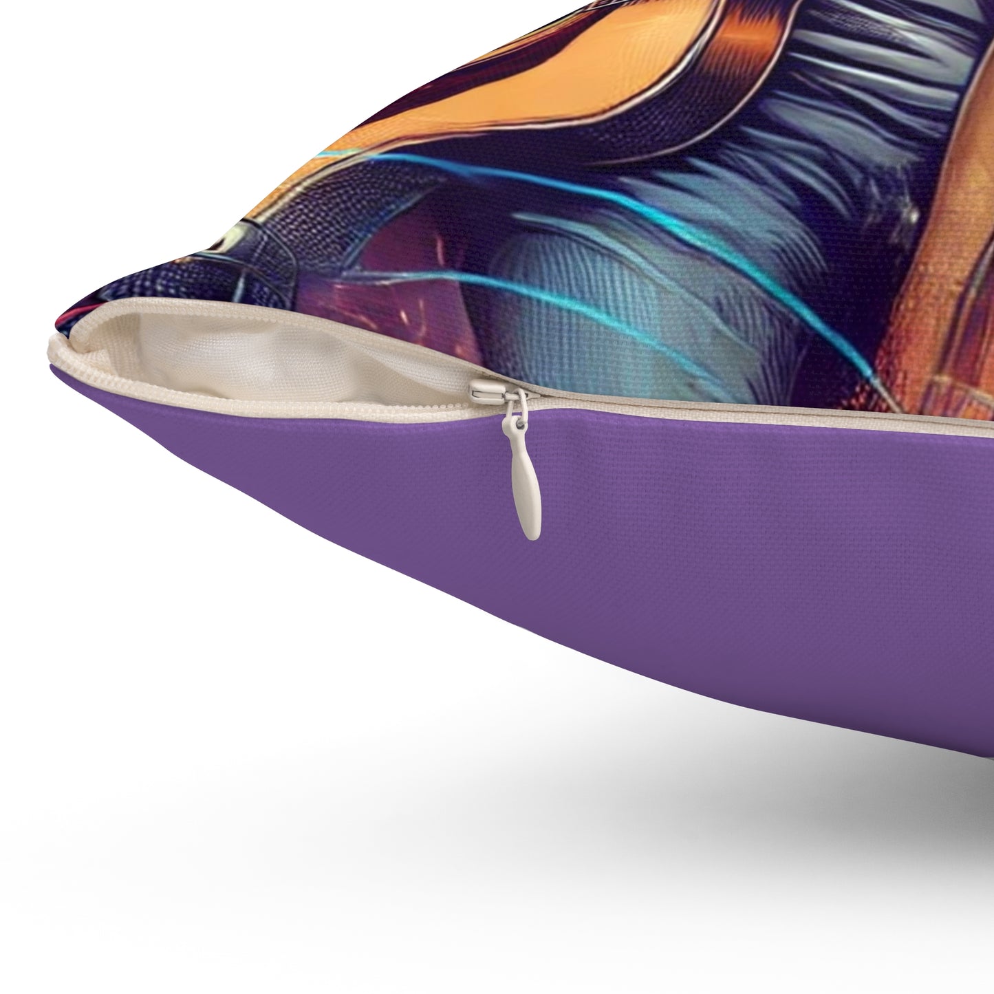 Musical-Themed Spun Polyester Square Pillow - Perfect for Music Lovers & Home Decor
