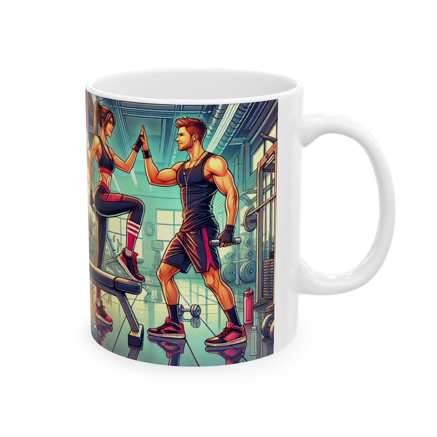 Fitness Vibes Ceramic Mug - Motivational Design for Gym Lovers