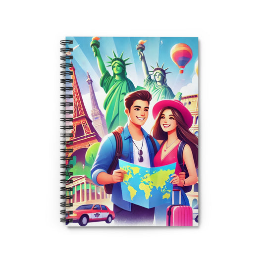 Travel Adventure Spiral Notebook - Ruled Lines with Vibrant Explorer Design