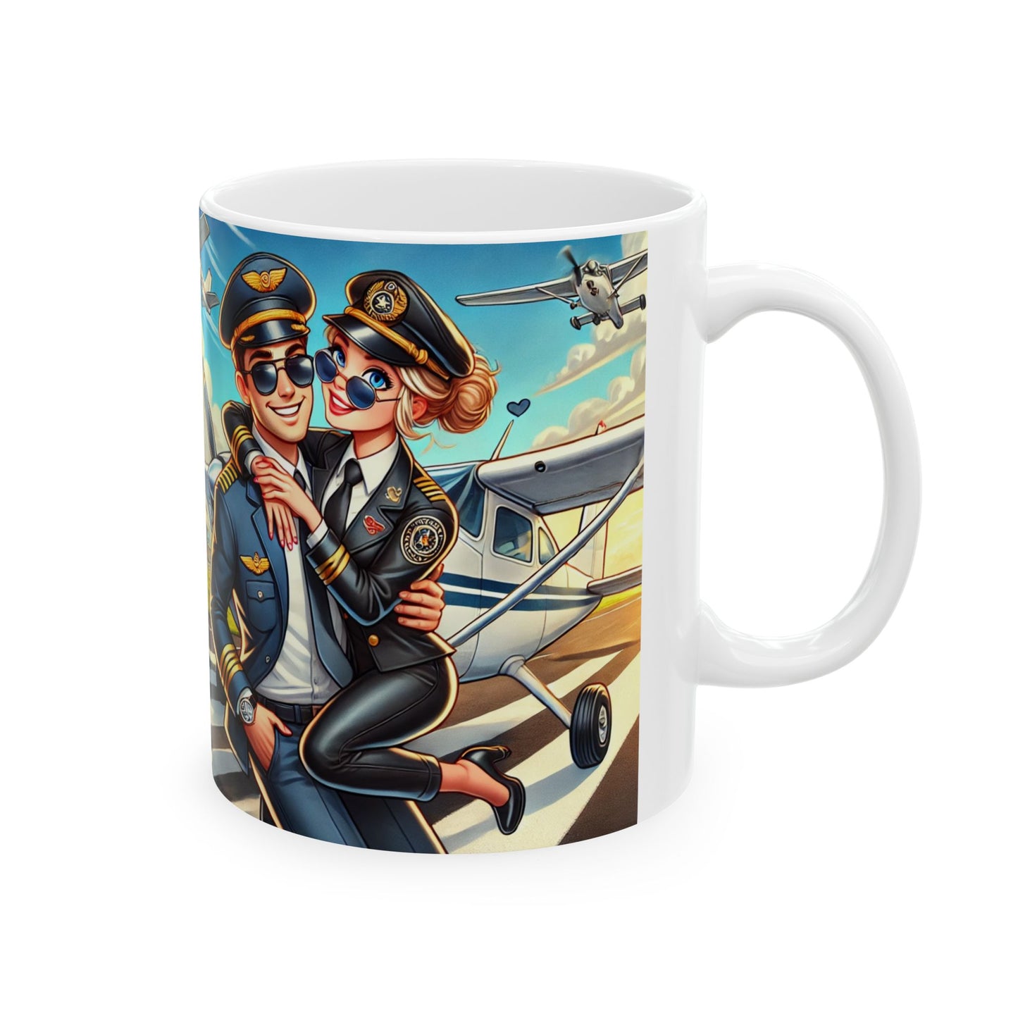 Pilot Love Ceramic Mug - 11oz & 15oz | Perfect Gift for Aviation Enthusiasts