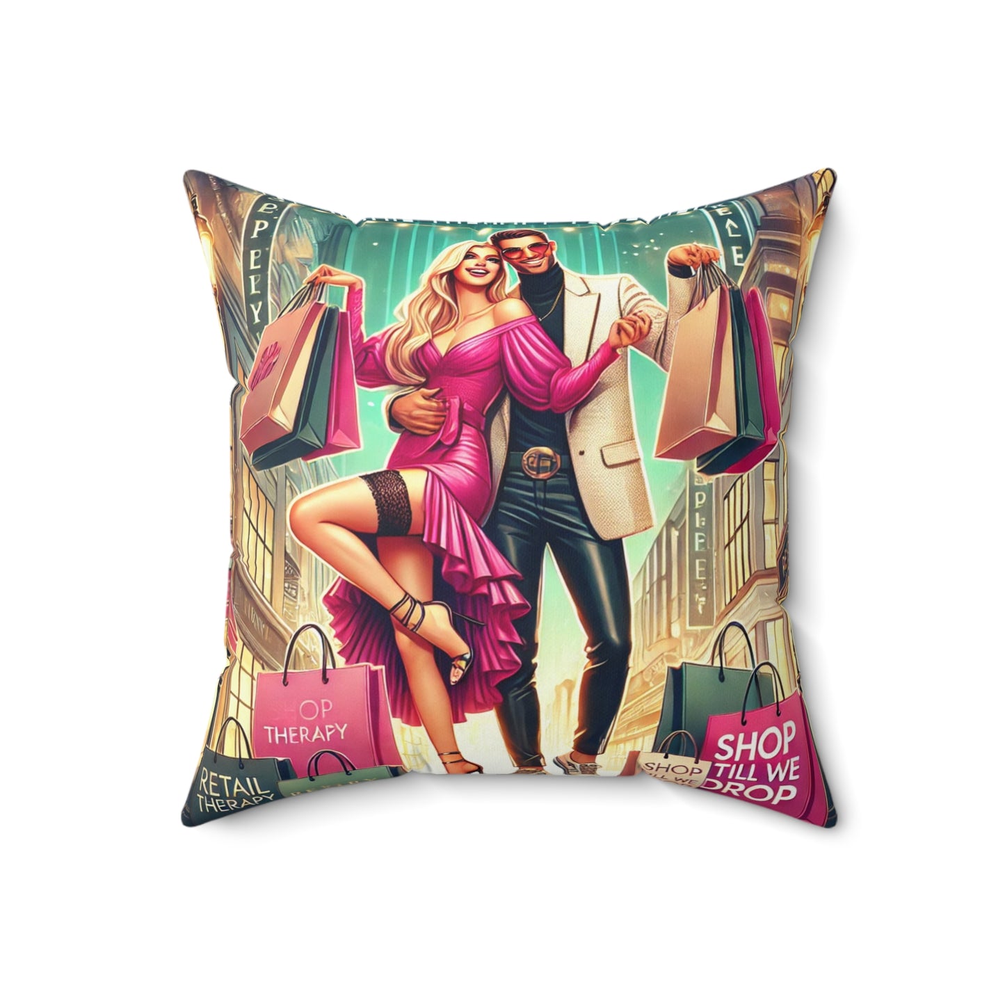 Shopaholic Lover Pillow - Cozy & Chic Cushion for Shopping Enthusiasts & Romantic Gifts