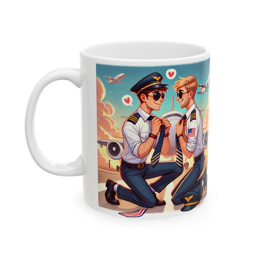 Aviation Love Ceramic Mug - Pilot & Airplane Design (11oz, 15oz)