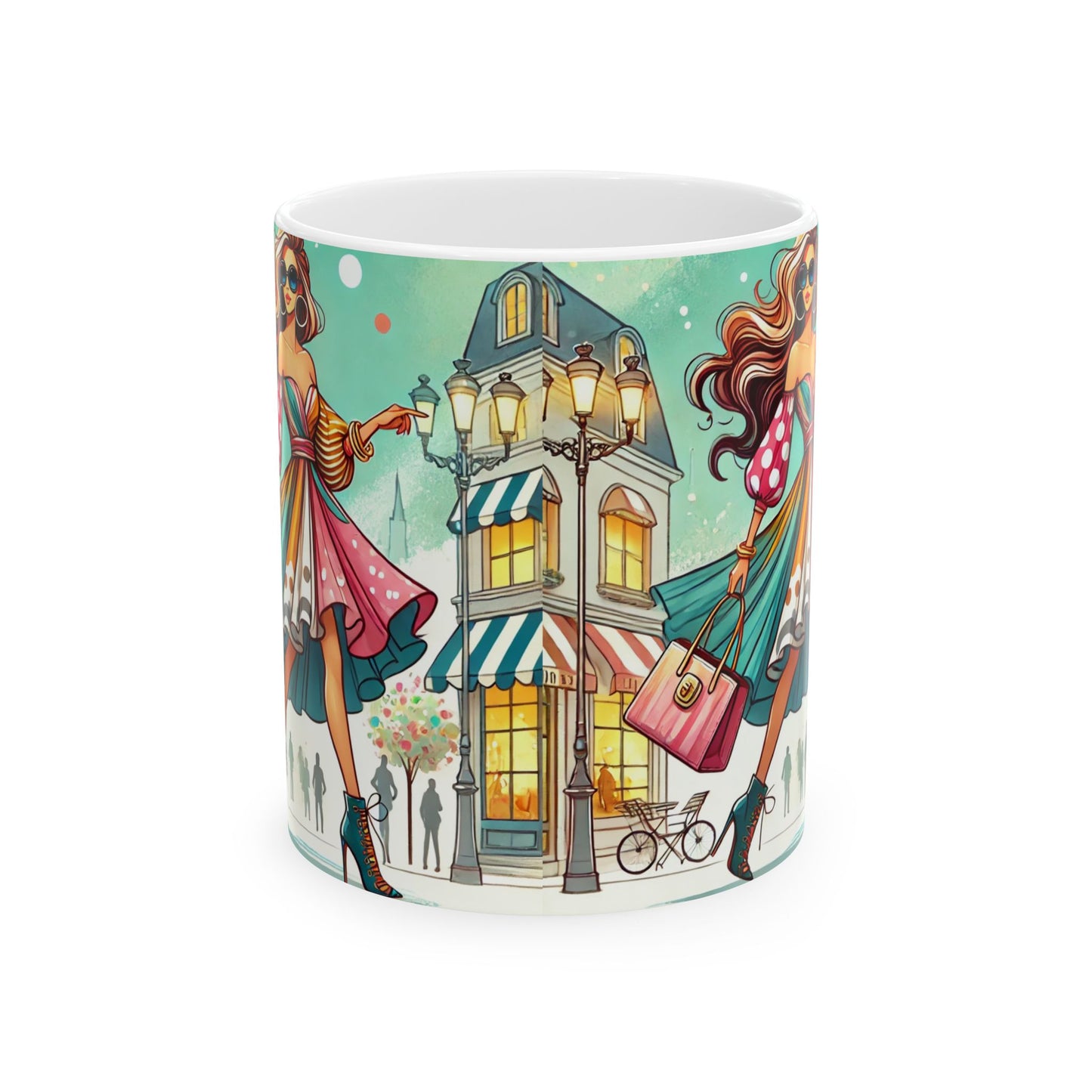 Chic Fashionista Ceramic Mug - Stylish Coffee Cup for Fashion Lovers