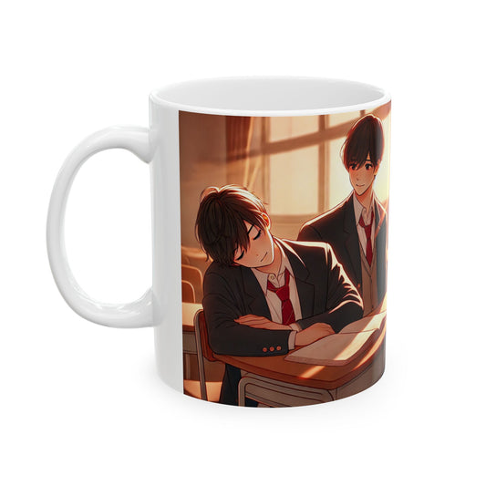 Anime-Inspired Ceramic Mug – Cozy Classroom Scene (11oz, 15oz)