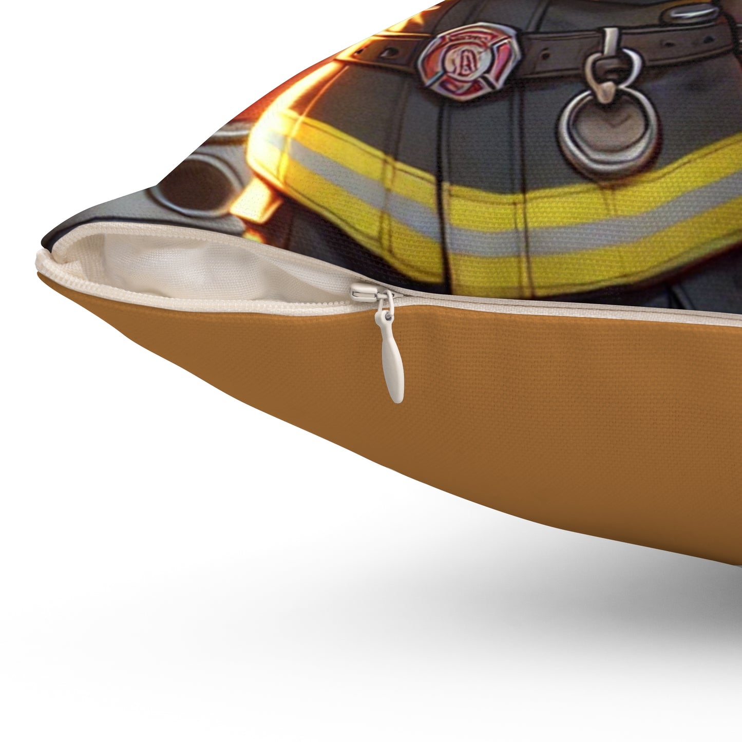 Firefighter Love Square Pillow - Cozy Home Decor for Firefighter Fans