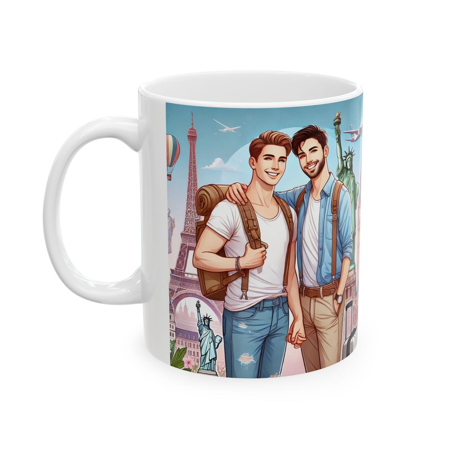 Adventure Travel Ceramic Mug - 11oz & 15oz for Travel Enthusiasts