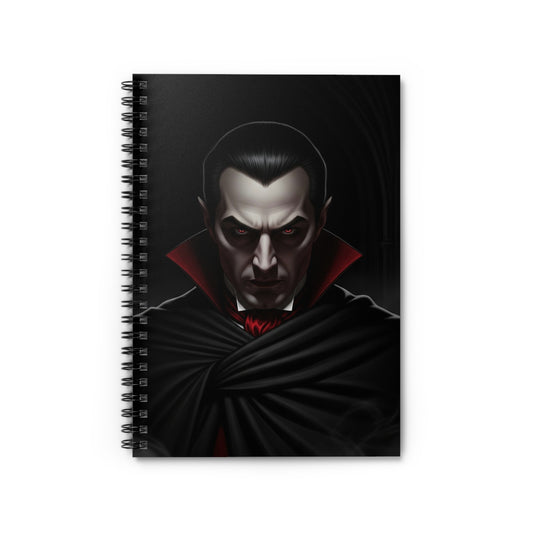 Gothic Spiral Notebook - Ruled Line, Vampire-Themed Stationery, Halloween Gift, Dark Academia Journal, Horror Lover's Gift