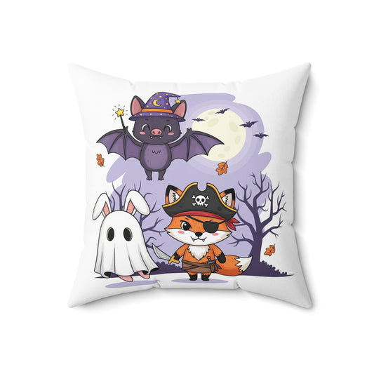 Halloween Cartoon Pillow, Cozy Decorative Cushion, Cute Animal Throw Pillow, Spooky Home Decor, Halloween Gift Idea