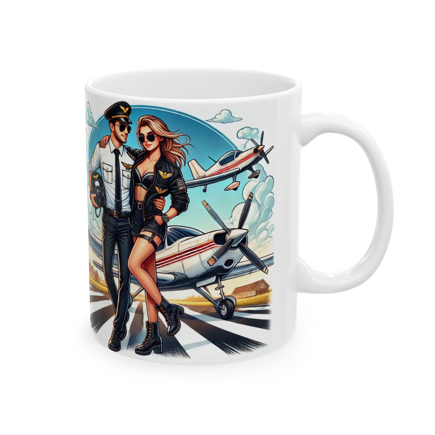 Aviator Pilot Ceramic Mug - 11oz & 15oz | Perfect Gift for Aviation Enthusiasts