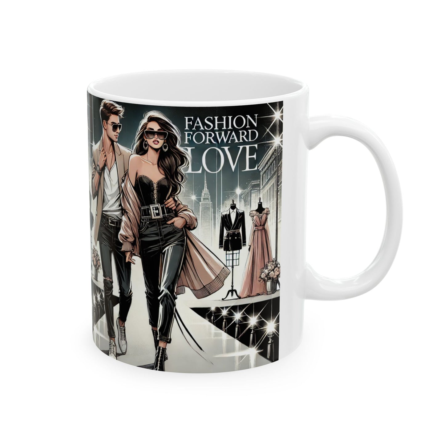Fashion Forward Love Ceramic Mug - Stylish Coffee Cup for Fashion Enthusiasts