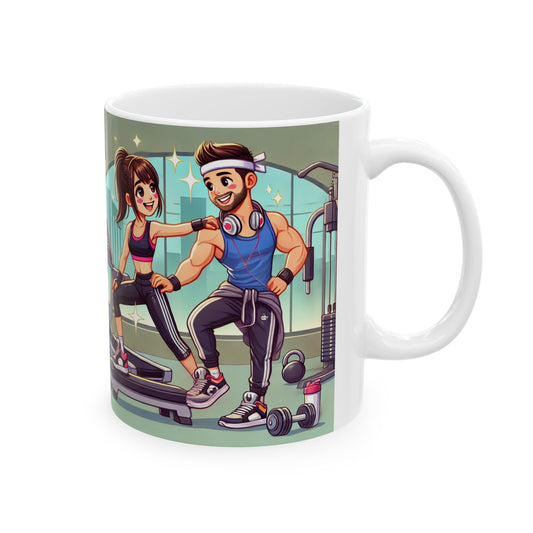 Fitness-Themed Ceramic Mug – Workout Motivation Design (11oz, 15oz)