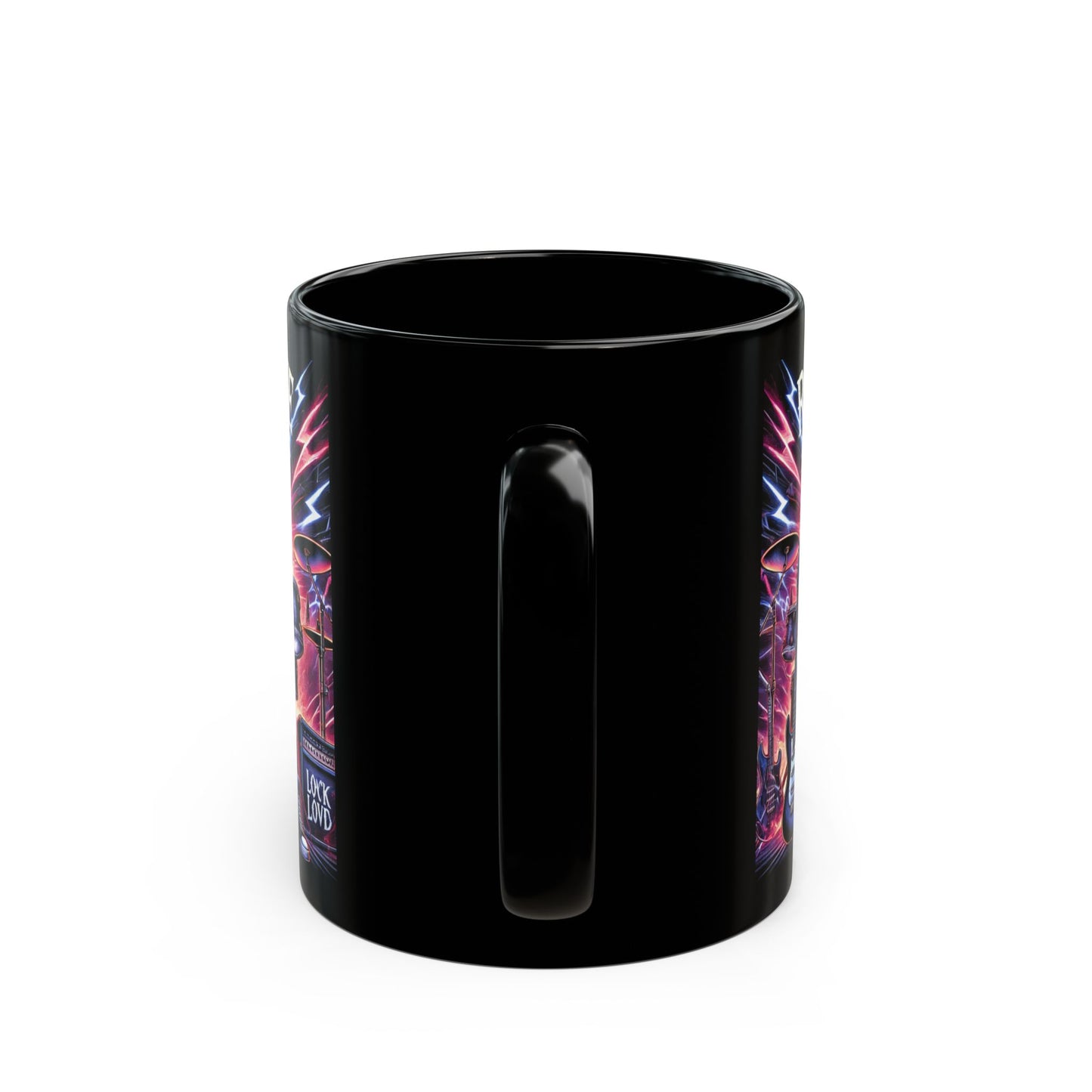 Rock & Love Themed Black Mug | Perfect Gift for Music Lovers & Couples