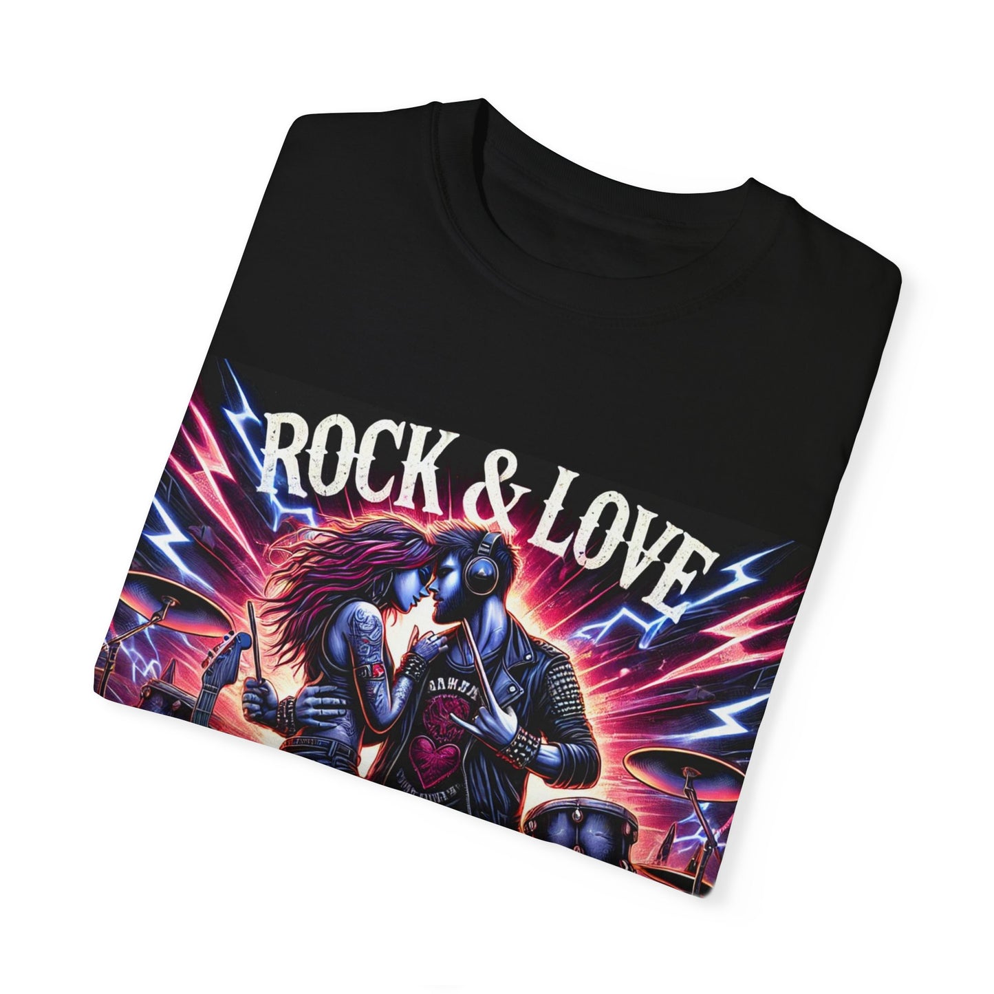 Rock & Love Unisex Garment-Dyed T-Shirt - Perfect for Music Lovers