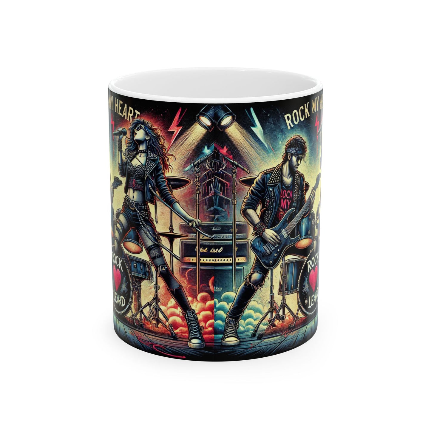 Rock My Heart Ceramic Mug - 11oz & 15oz for Music Lovers