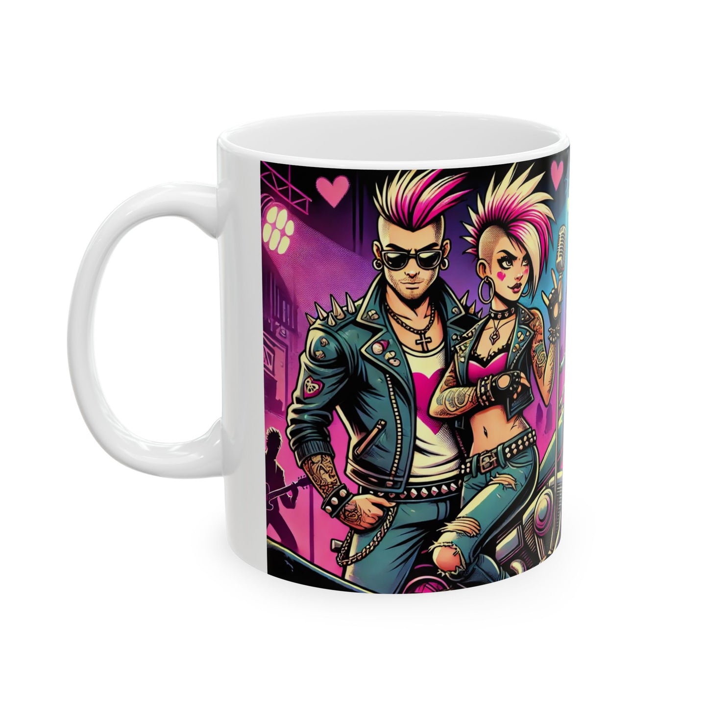 Punk Rock Art Ceramic Mug - 11oz & 15oz - Perfect for Music Lovers