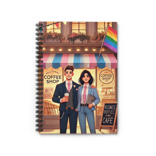 Cozy Café Spiral Notebook - Ruled Line with Charming Coffee Shop Design