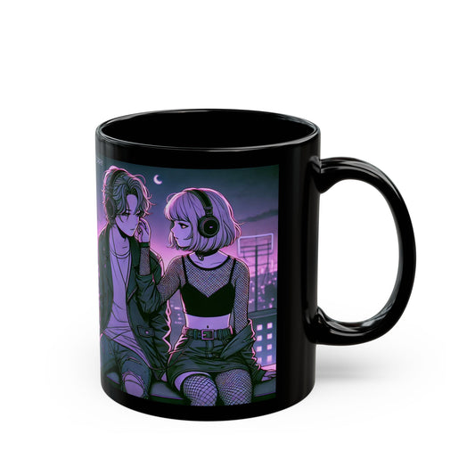 Edgy Couple Black Mug – 11oz & 15oz – Perfect for Music Lovers