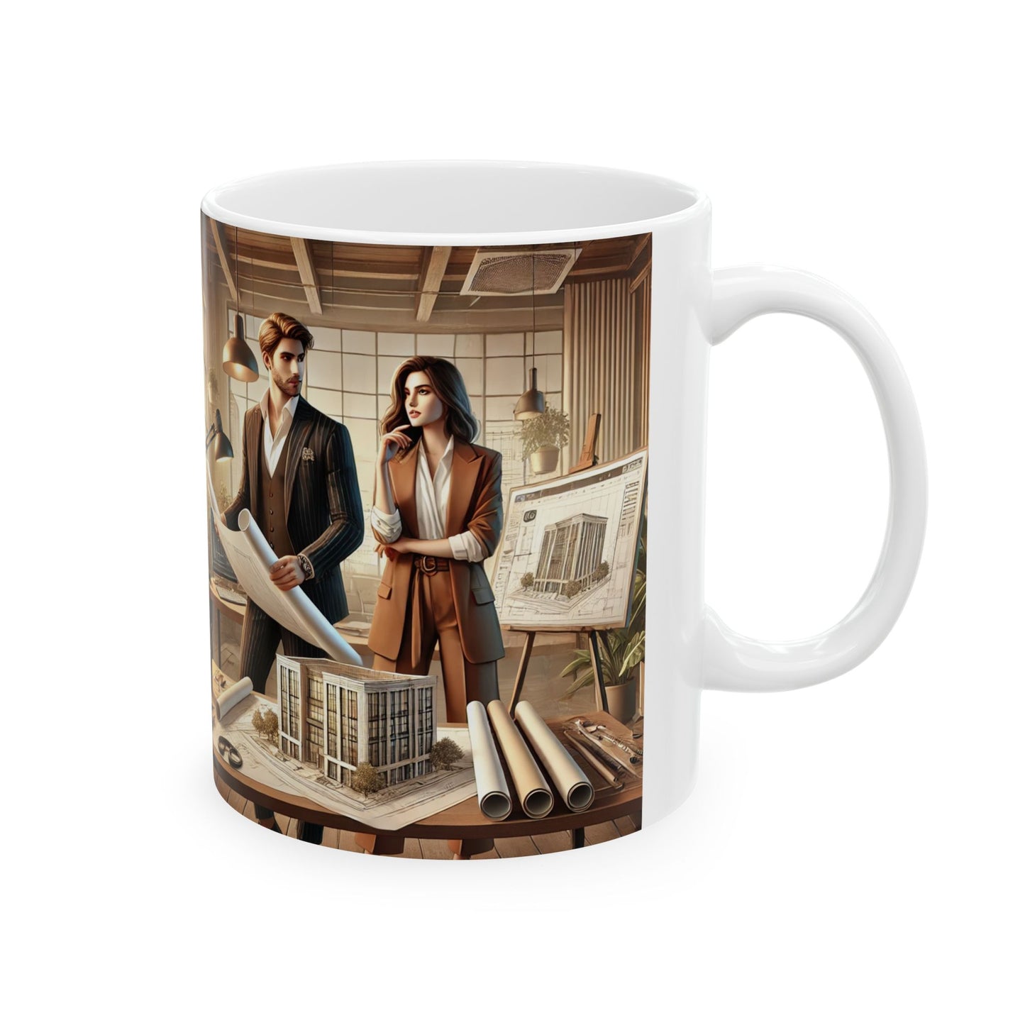 Architectural Design Ceramic Mug - Perfect for Professionals & Creatives