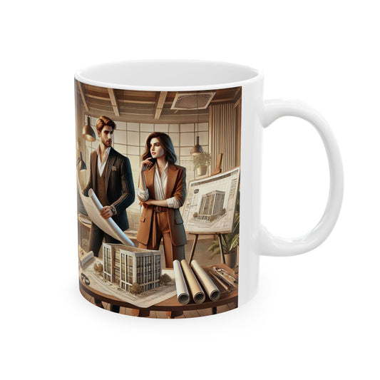 Architectural Design Ceramic Mug - Perfect for Professionals & Creatives
