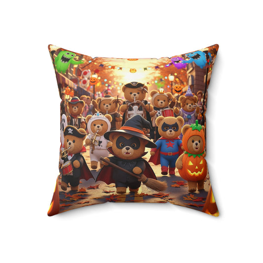 Halloween Bear Parade Pillow, Cozy Home Decor, Fall Accent Cushion, Spooky Season Pillows, Halloween Gift, Fall Home Accessories