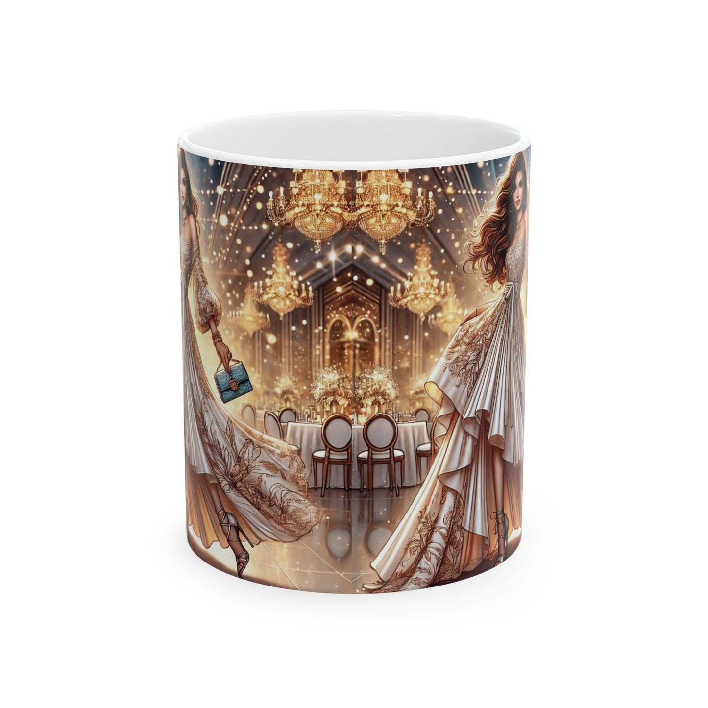 Elegant Bridal Coffee Mug – 11oz & 15oz Tea Cup with Stunning Wedding Design