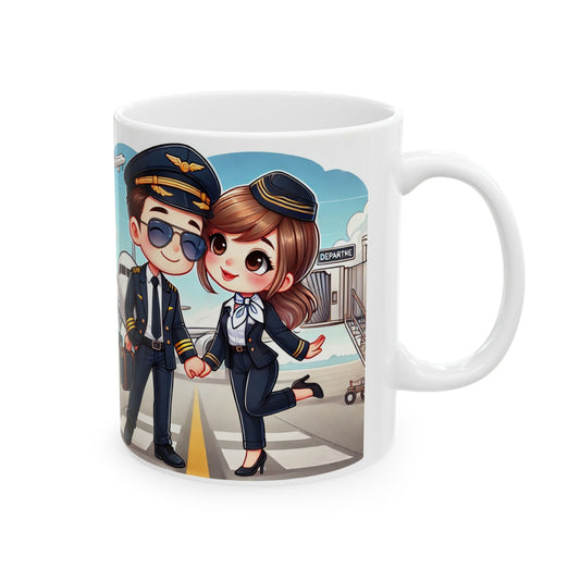 Cute Pilot Love Ceramic Mug - 11oz & 15oz for Travel Lovers
