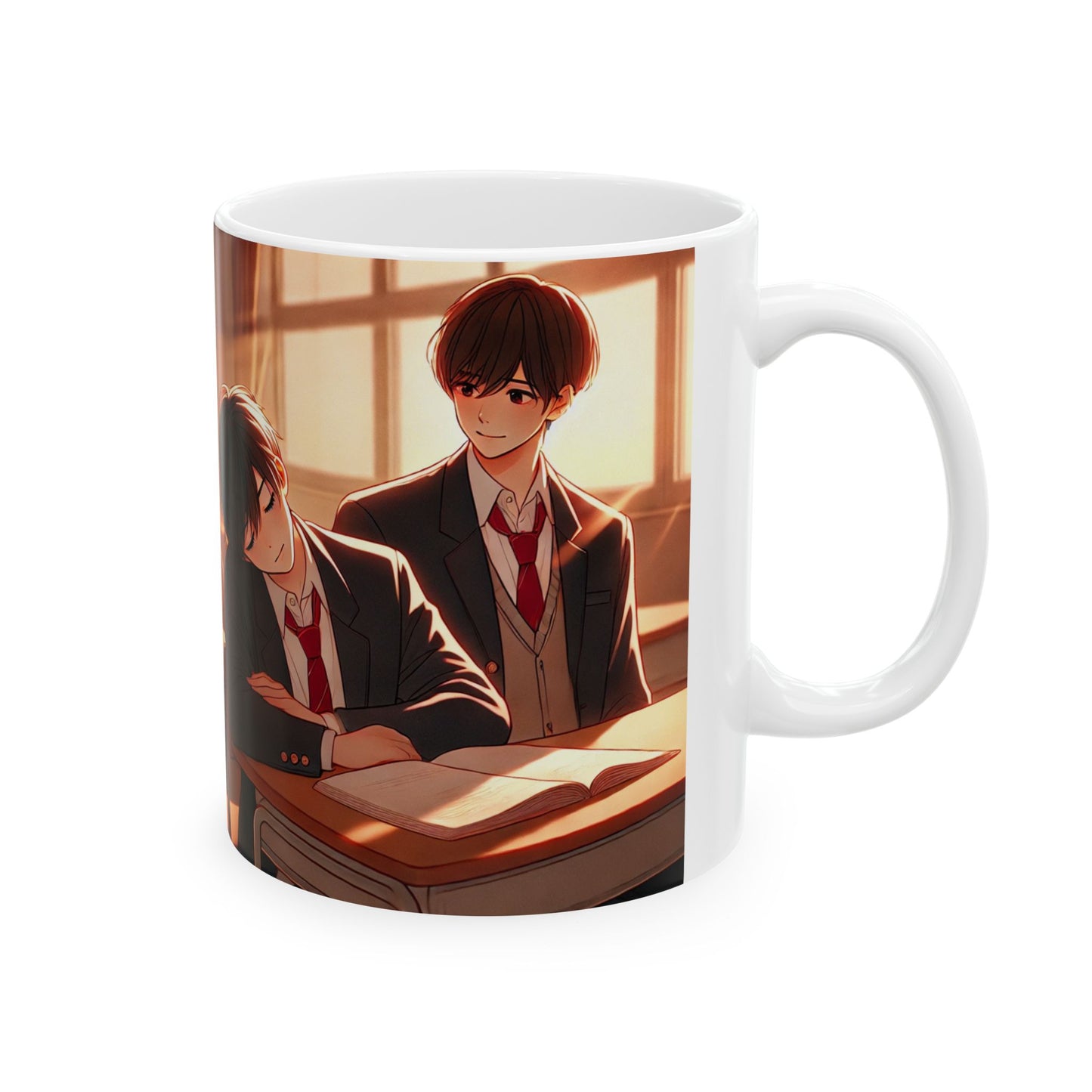 Anime-Inspired Ceramic Mug – Cozy Classroom Scene (11oz, 15oz)